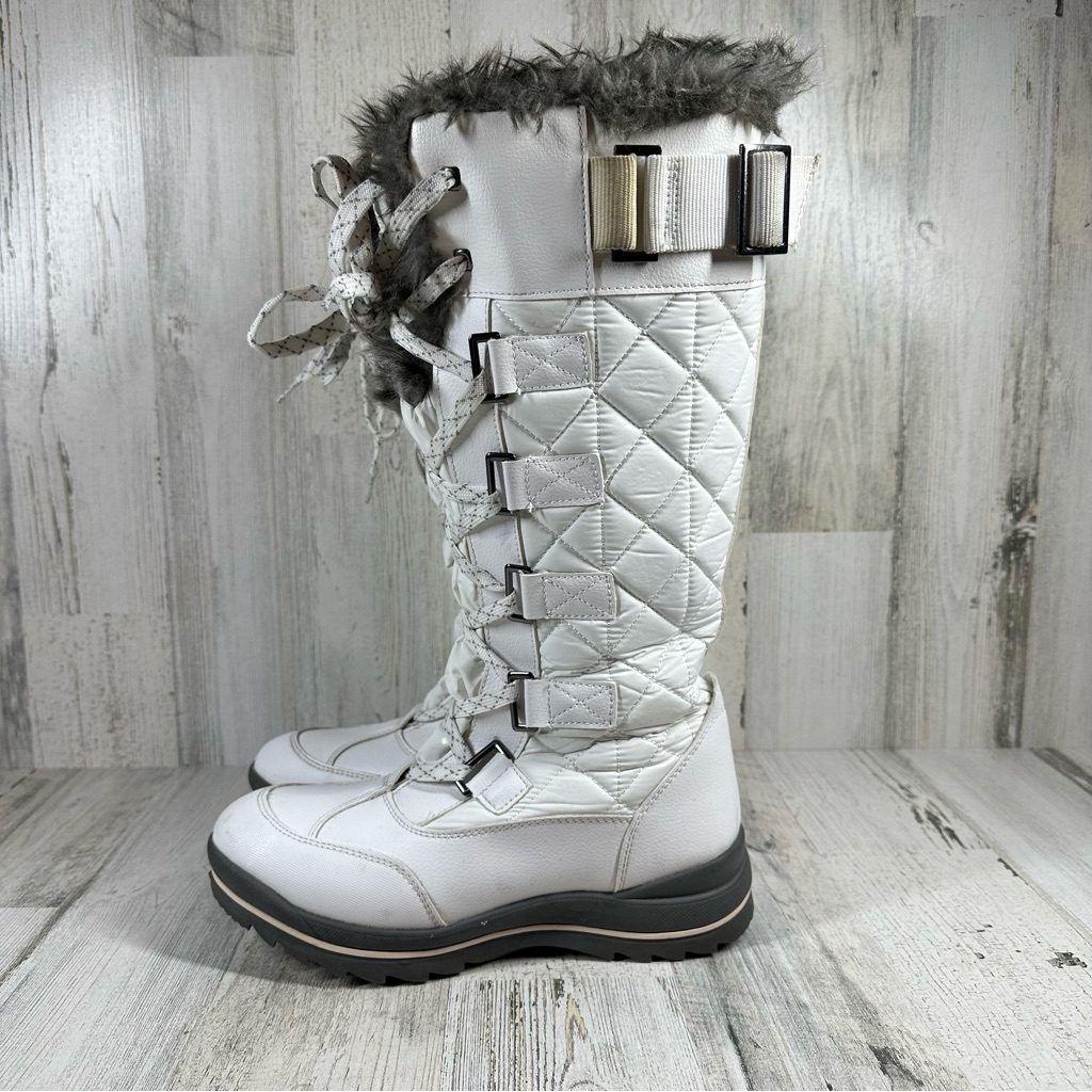 Aldo Olenaria White Lace Up Snow Boots-Waterproof #1386
